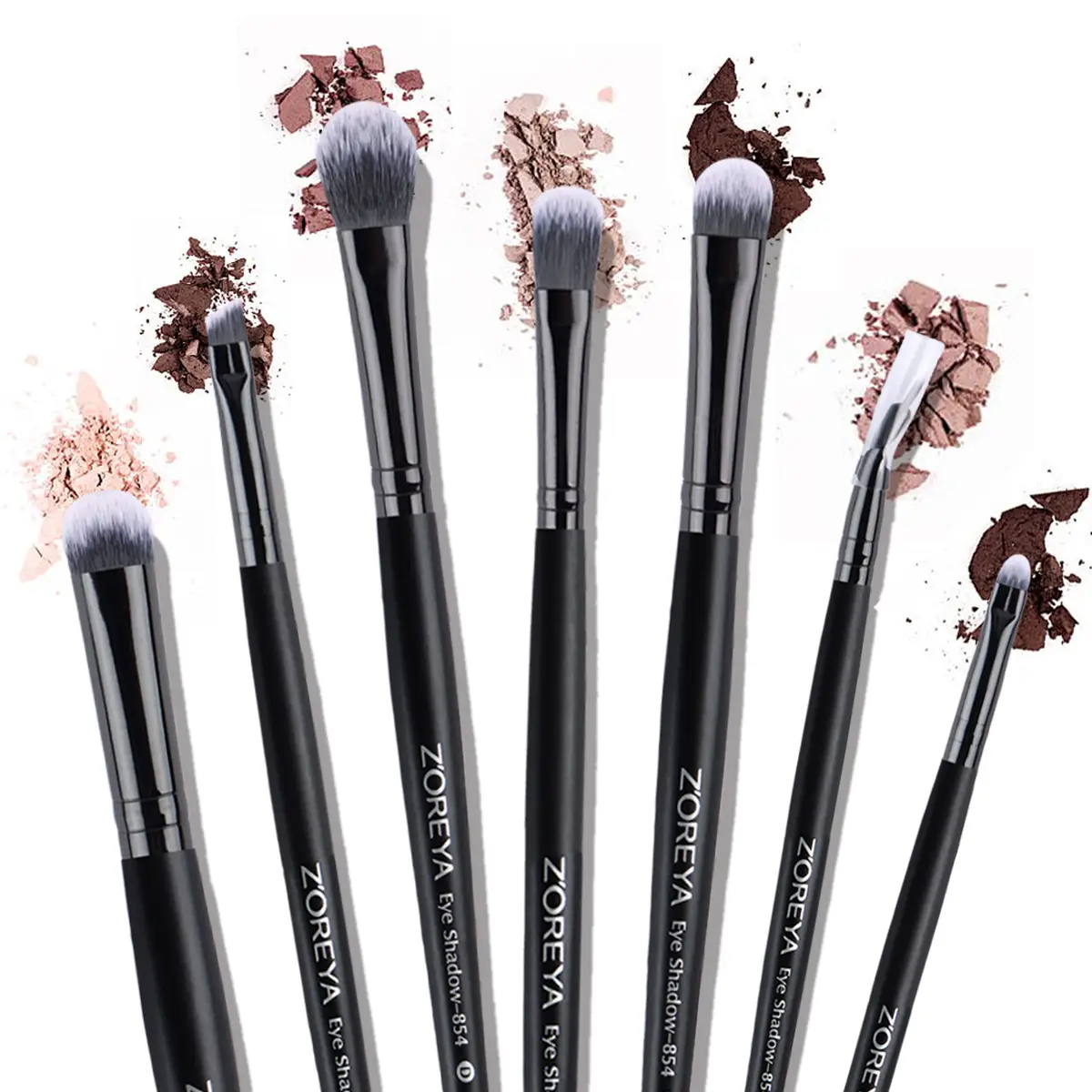 Zoelya 7 Black Eye Makeup Brush Set Beauty Tools - Image 4
