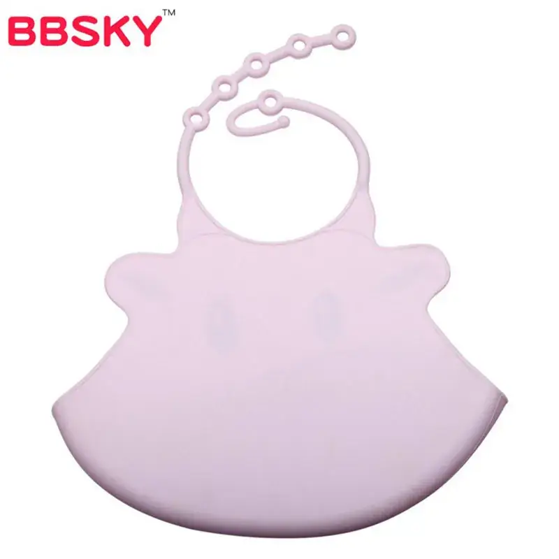 Pink Silicone Baby Eating Bib Waterproof - Image 8