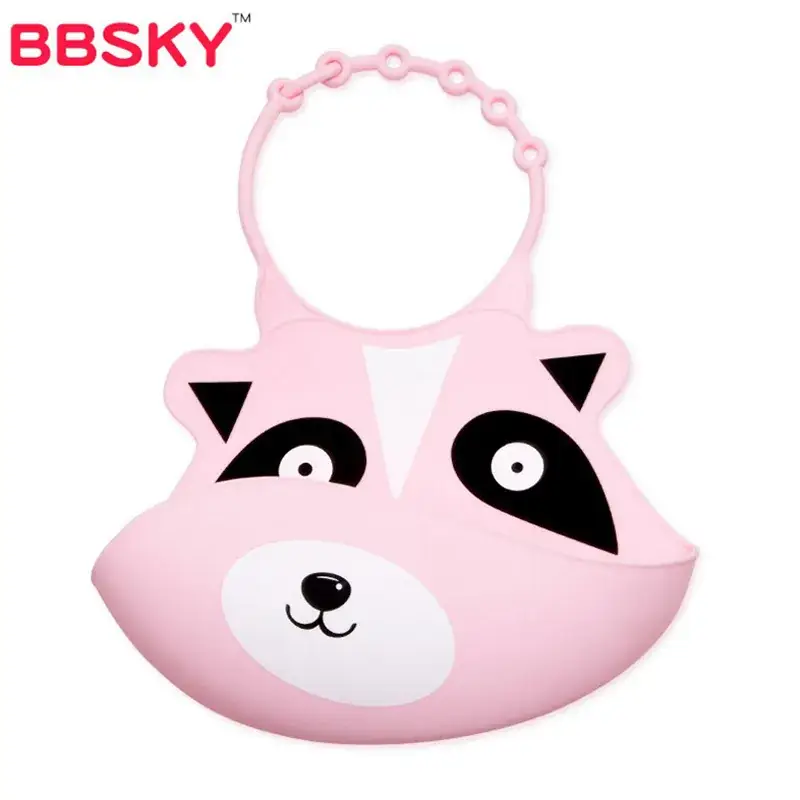 Pink Silicone Baby Eating Bib Waterproof - Image 2