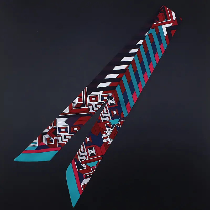 Xiangchen Geometric Silk Scarf for Women - Image 10