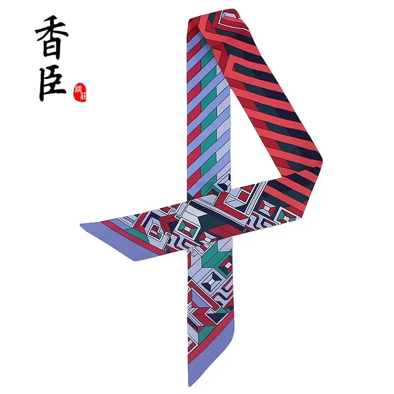 Xiangchen Geometric Silk Scarf for Women - Image 12