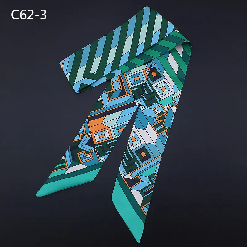 Xiangchen Geometric Silk Scarf for Women - Image 3