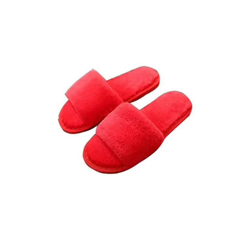 Cotton Slippers Women's Home Indoor Non-slip Open Moon Shoes One-word Mao Mao Slippers Women's Plush Spring and Autumn Slippers - Image 17