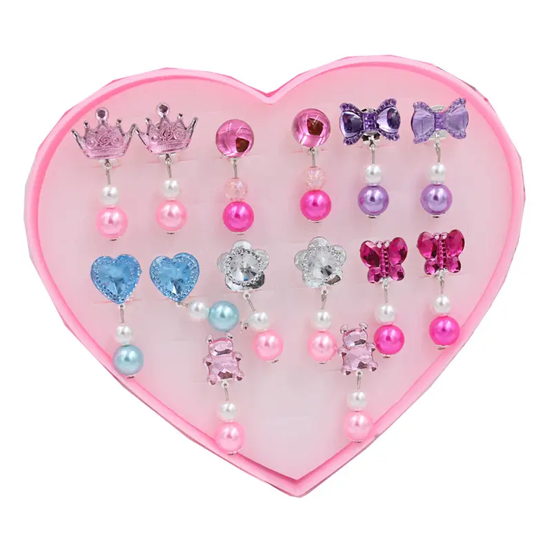 Children's Princess Pearl Earrings Gift Box Suit