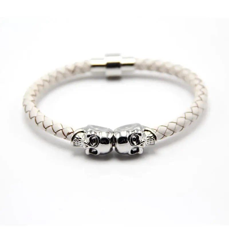 Punk New Men's Ghost Head Cowhide Bracelet - Image 10