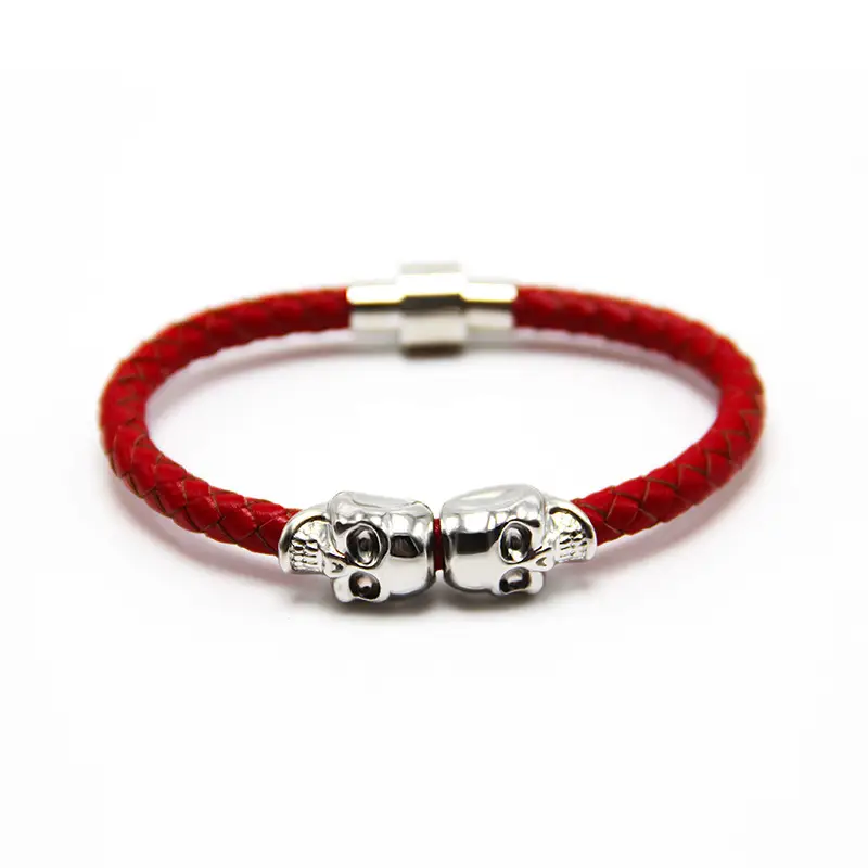 Punk New Men's Ghost Head Cowhide Bracelet - Image 6