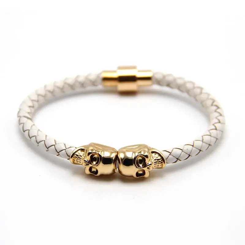 Punk New Men's Ghost Head Cowhide Bracelet - Image 9
