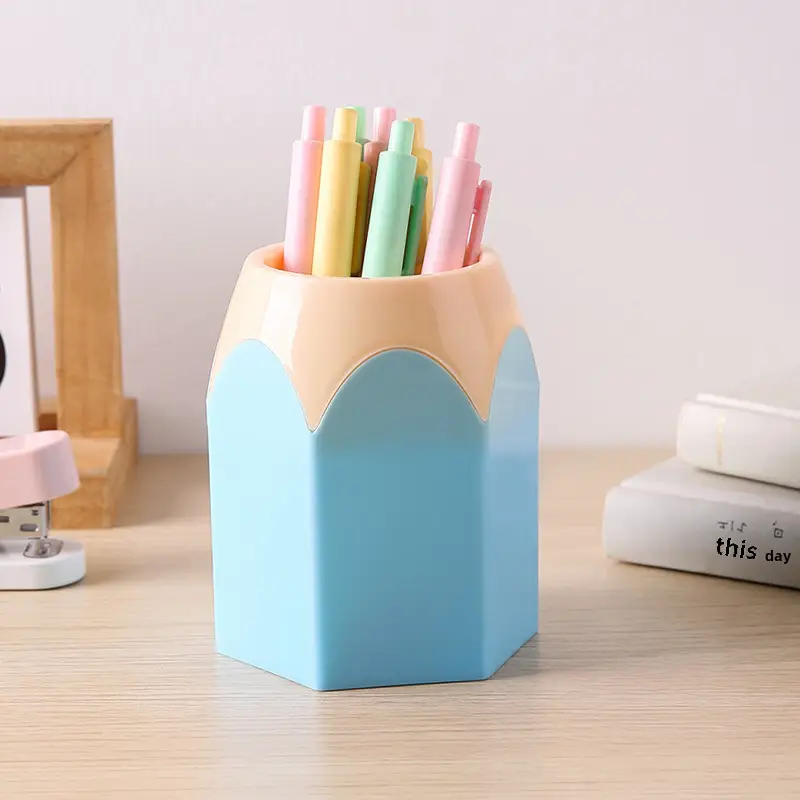 Cross-Border Plastic Pen Holder with Colorful Storage Box - Image 3