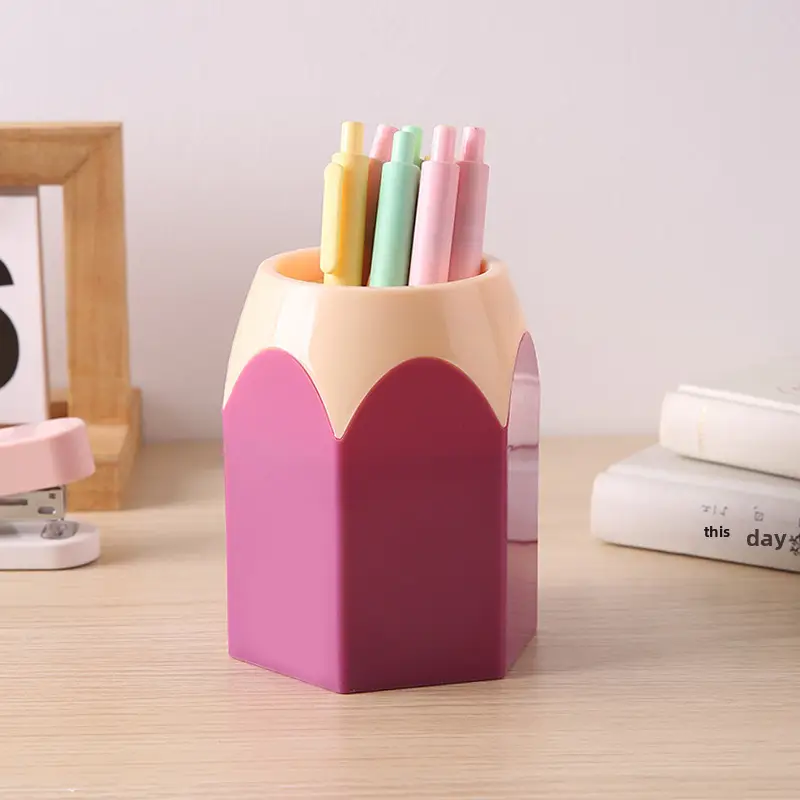 Cross-Border Plastic Pen Holder with Colorful Storage Box - Image 4