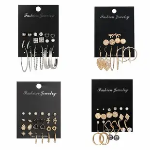 Pearl & Diamond Earrings Set 30 Pairs Wholesale — feature 23
