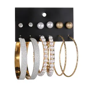 Pearl & Diamond Earrings Set 30 Pairs Wholesale — feature 24