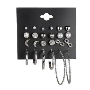 Pearl & Diamond Earrings Set 30 Pairs Wholesale — feature 26