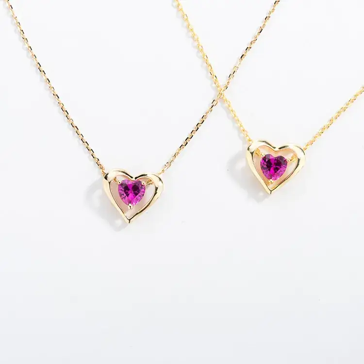 9K Gold Pearl Red Ruby Earrings Set - Image 6