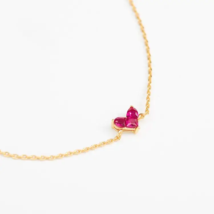 9K Gold Pearl Red Ruby Earrings Set — feature 27