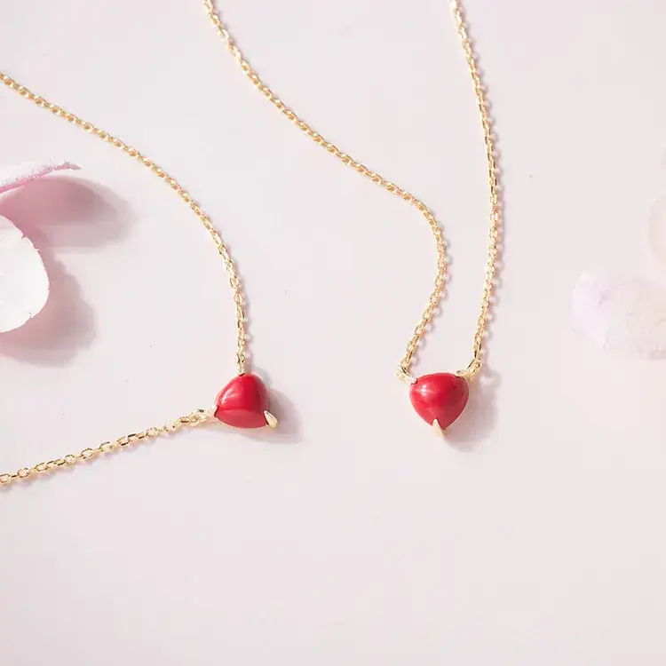 9K Gold Pearl Red Ruby Earrings Set — feature 6