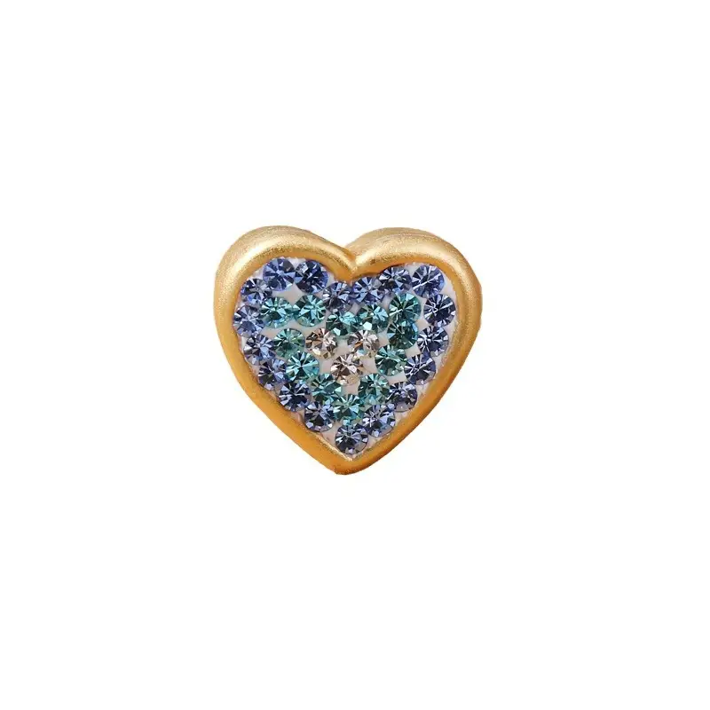 3D Hard Silver Heart Pendant with Czech Rhinestones - Image 6