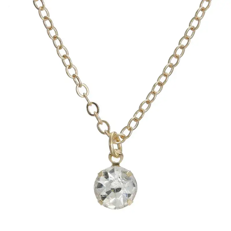 New Diamond Alloy Wedding Pendant Necklace Gold Chain - Image 3