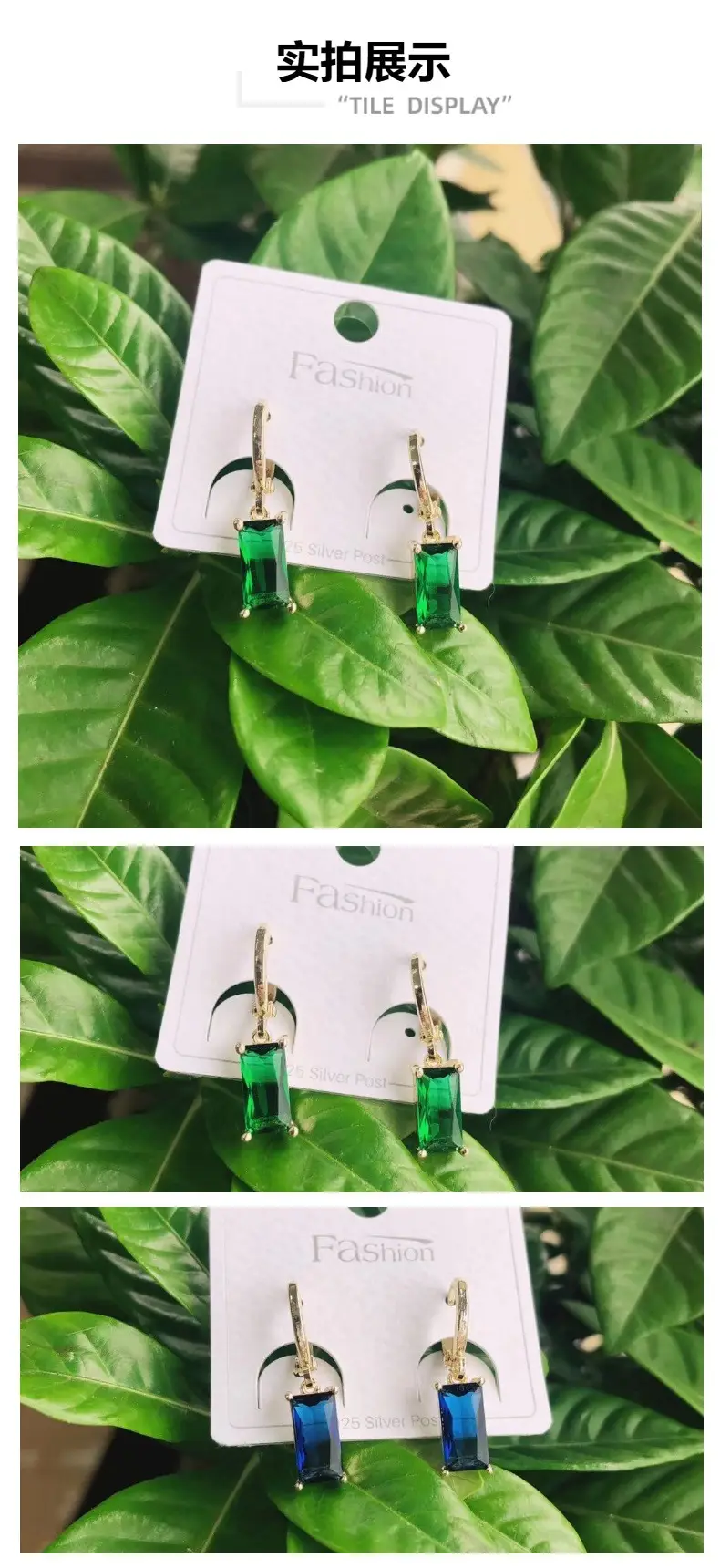 Pink Geometric Zircon Ear Buckles for Women — feature 6