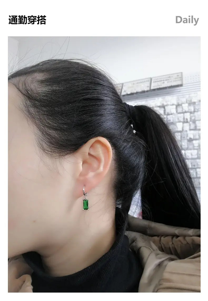 Pink Geometric Zircon Ear Buckles for Women — feature 8