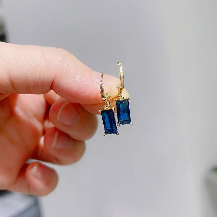 Pink Geometric Zircon Ear Buckles for Women