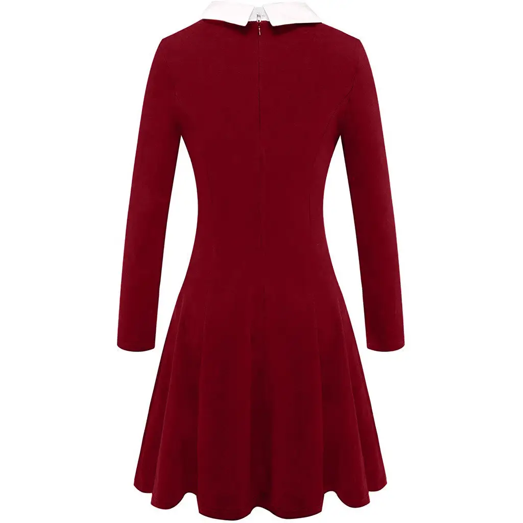 Maroon Cross-Border Swing Dress for Women Large - Image 6