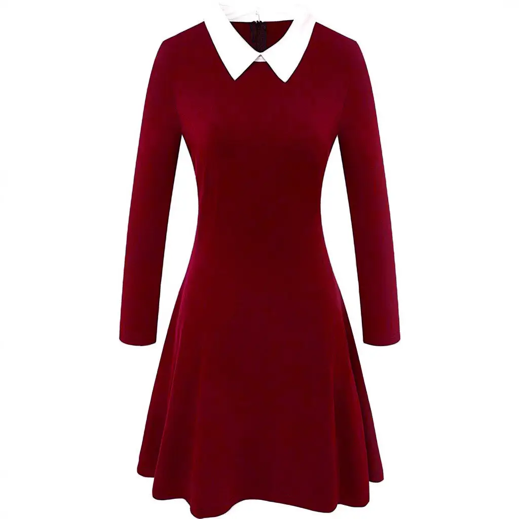 Maroon Cross-Border Swing Dress for Women Large - Image 7