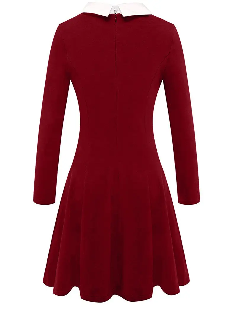 Maroon Cross-Border Swing Dress for Women Large — feature 13