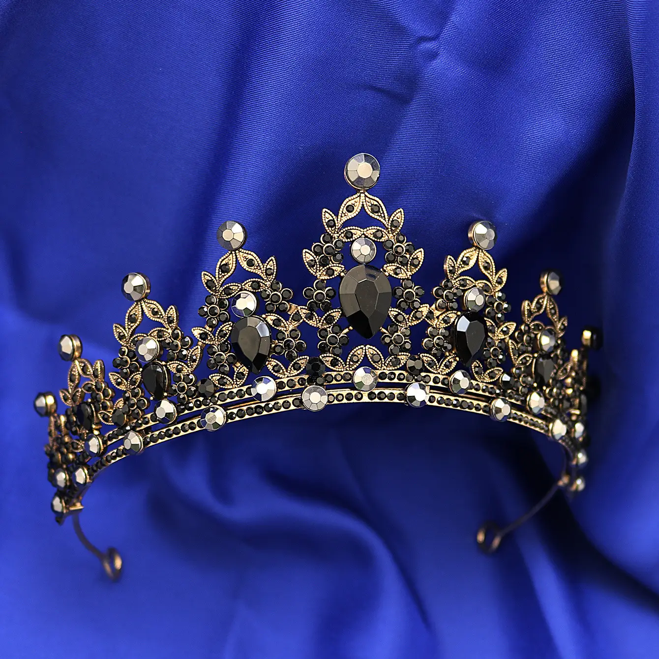 Hot New Baroque Alloy Crown Hair Accessory Gold Sparkle - Image 3