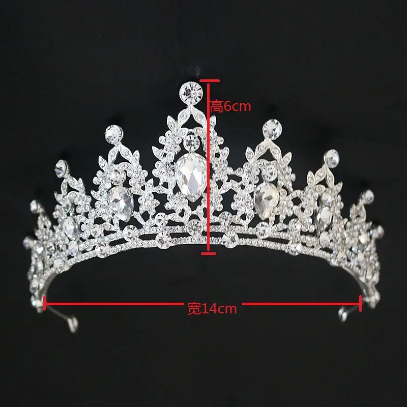 Hot New Baroque Alloy Crown Hair Accessory Gold Sparkle - Image 9