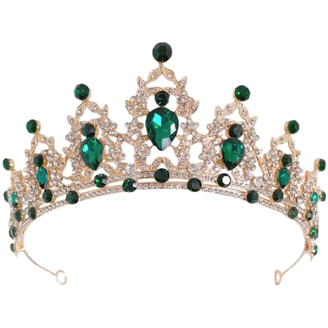 Hot New Baroque Alloy Crown Hair Accessory Gold Sparkle - Image 10