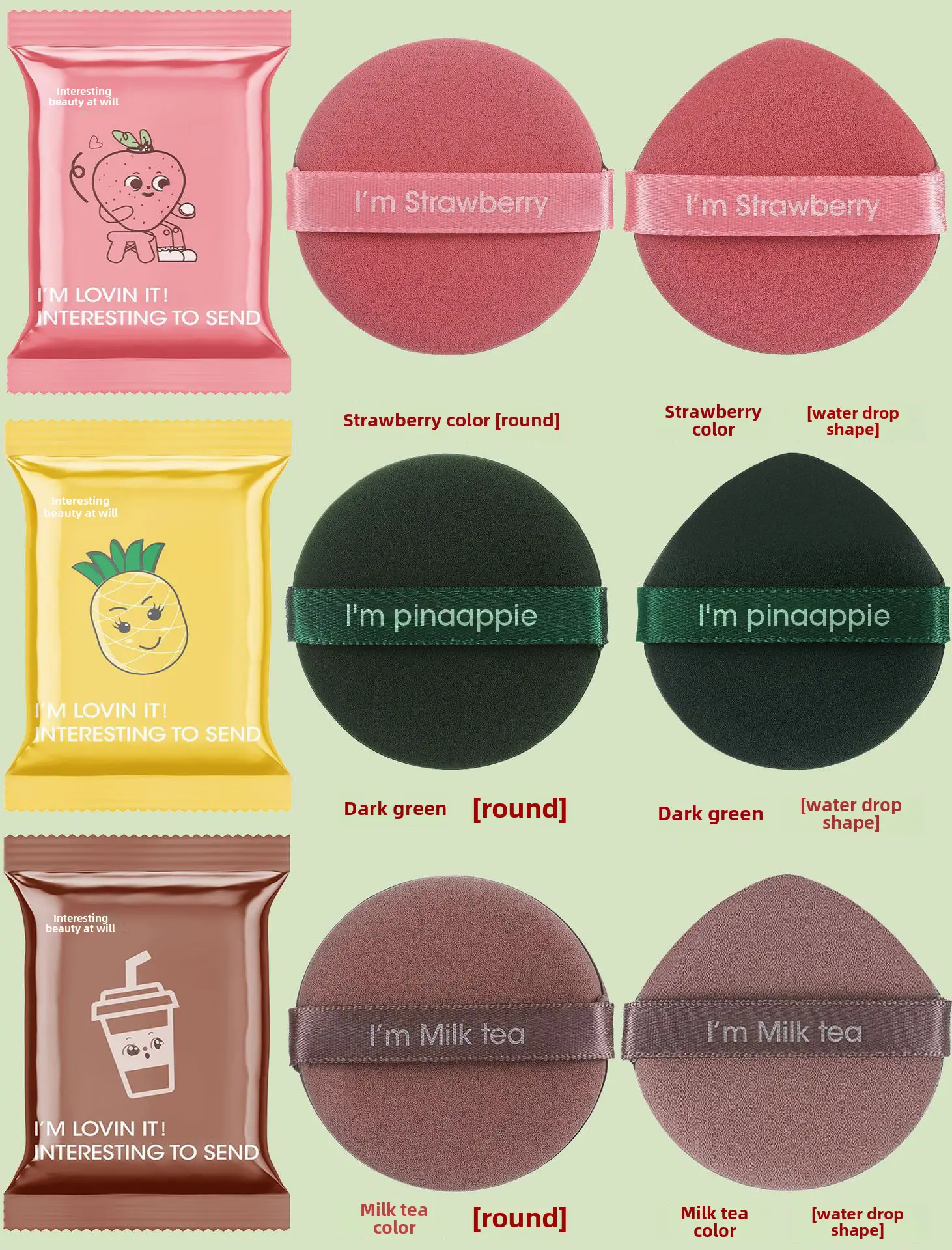 Non-Latex Wet Dry Makeup Sponge Puff Set