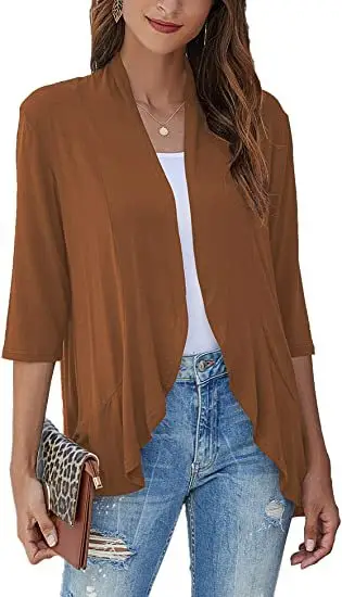 Women's Pink Seven-Sleeve Cardigan Jacket - Image 13