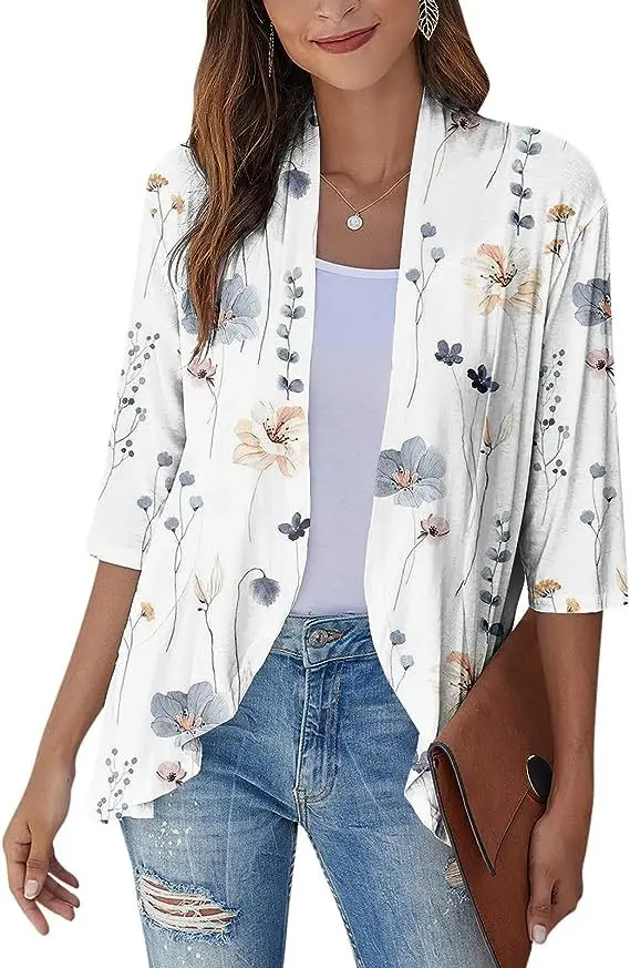 Women's Pink Seven-Sleeve Cardigan Jacket - Image 16