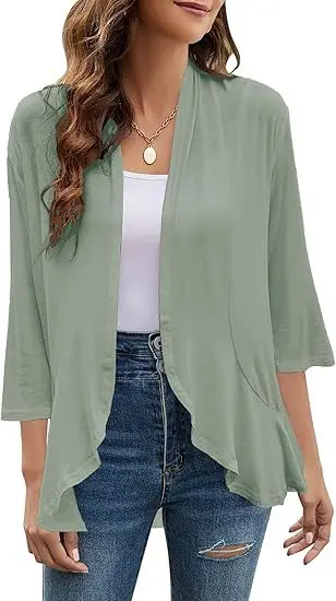 Women's Pink Seven-Sleeve Cardigan Jacket - Image 17