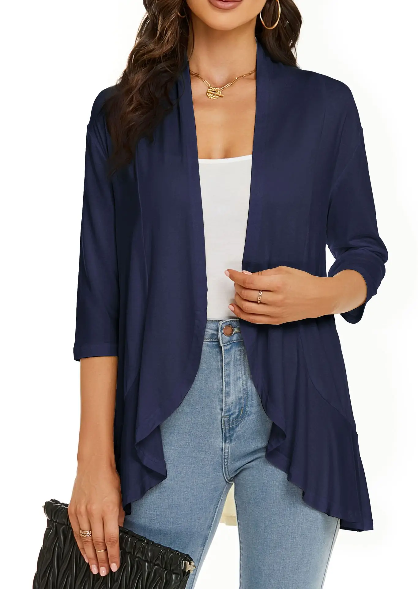 Women's Pink Seven-Sleeve Cardigan Jacket - Image 5