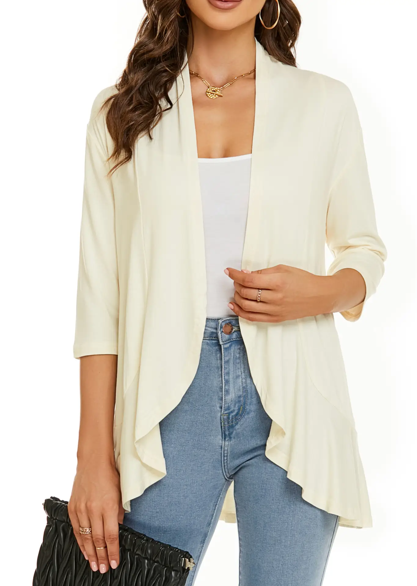 Women's Pink Seven-Sleeve Cardigan Jacket - Image 9