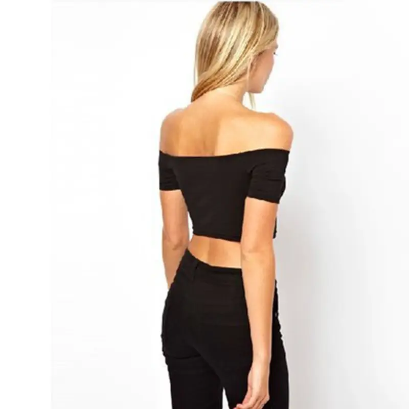 2026 Yellow Off-Shoulder Sexy Women's T-Shirt Crop Top - Image 19