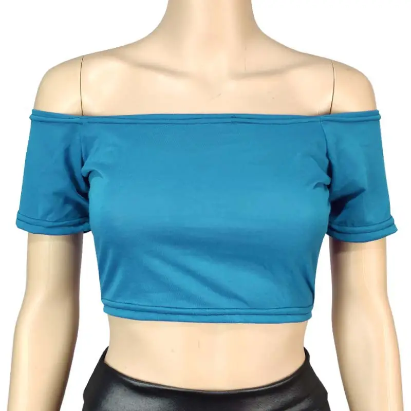 2026 Yellow Off-Shoulder Sexy Women's T-Shirt Crop Top - Image 16
