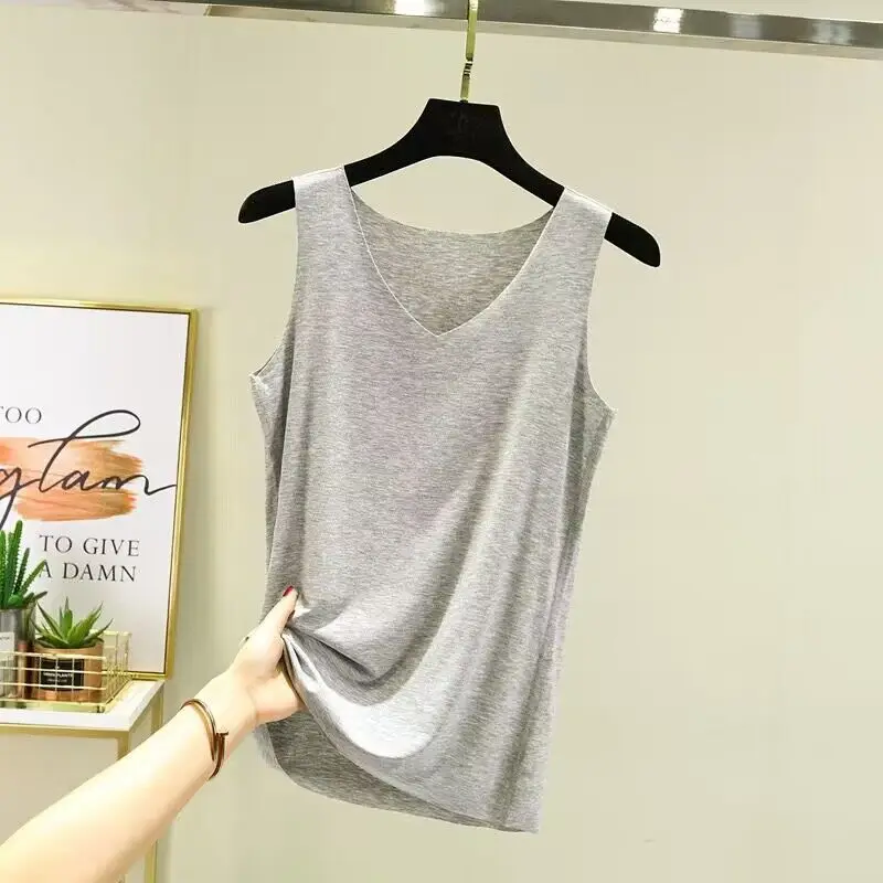 Women's Pink Modal V-Neck Camisole Slim Fit - Image 10