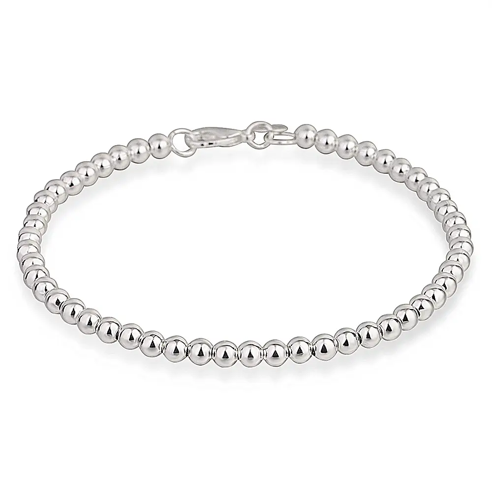 Silver Plated Beaded Bracelet 4m European American - Image 6
