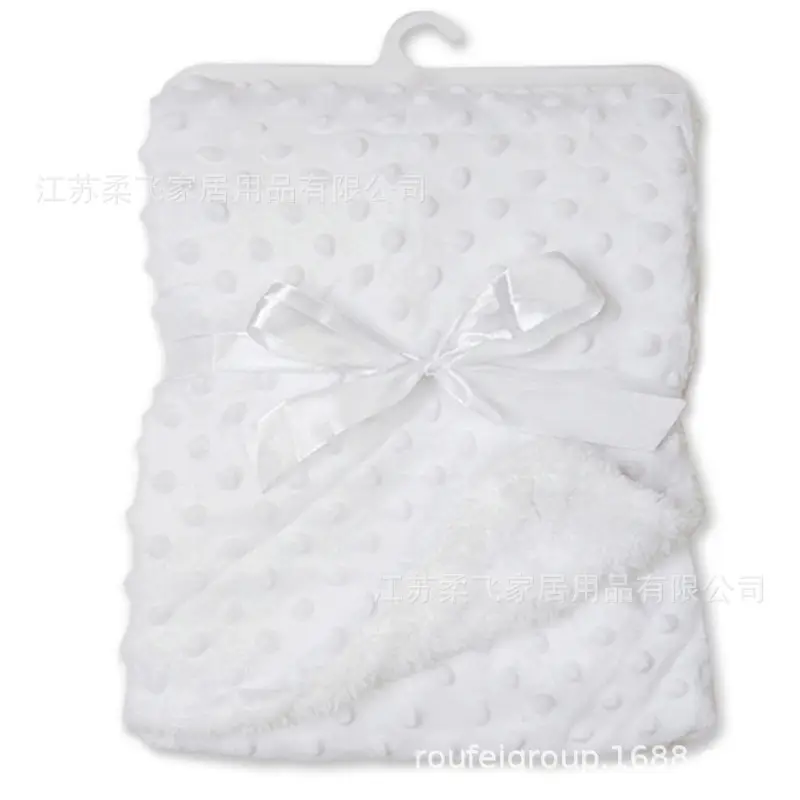 Short Plush Cashmere Baby Blanket White - Image 8