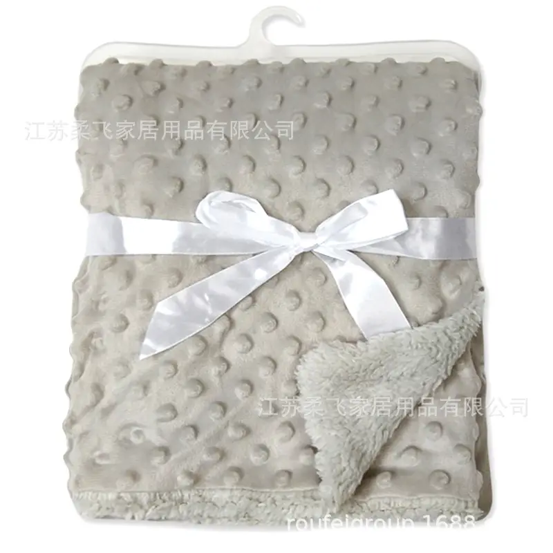 Short Plush Cashmere Baby Blanket White - Image 10