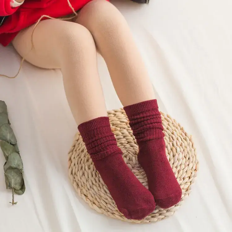 Red Cotton Girls Socks Sweat Absorbent - Image 19