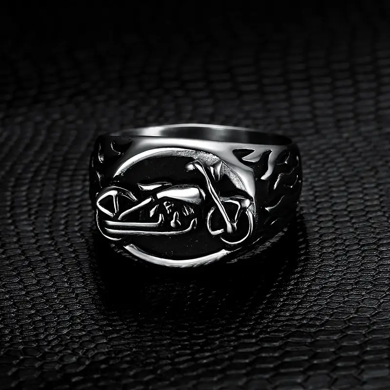 Titanium Steel Motorcycle Flame Ring for Men - Image 3