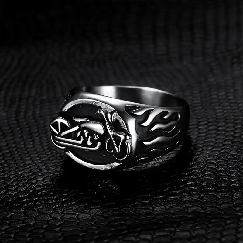 Titanium Steel Motorcycle Flame Ring for Men - Image 4