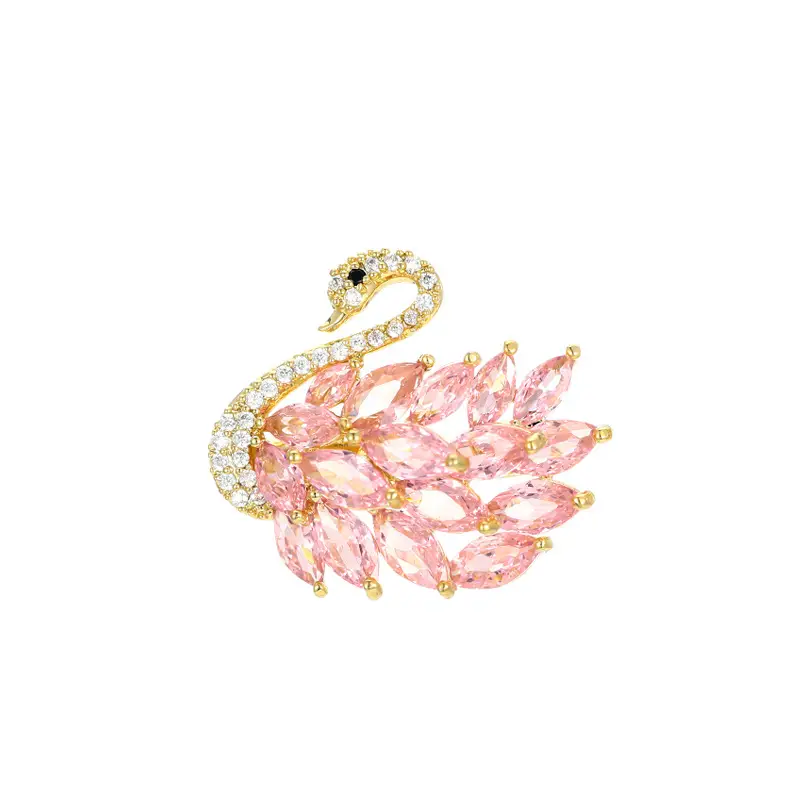 Pink Crystal Ice Flake Snowflake Zircon Brooch for Women - Image 8