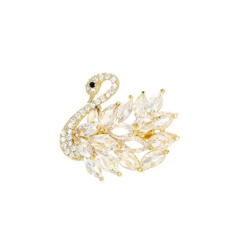Pink Crystal Ice Flake Snowflake Zircon Brooch for Women - Image 9