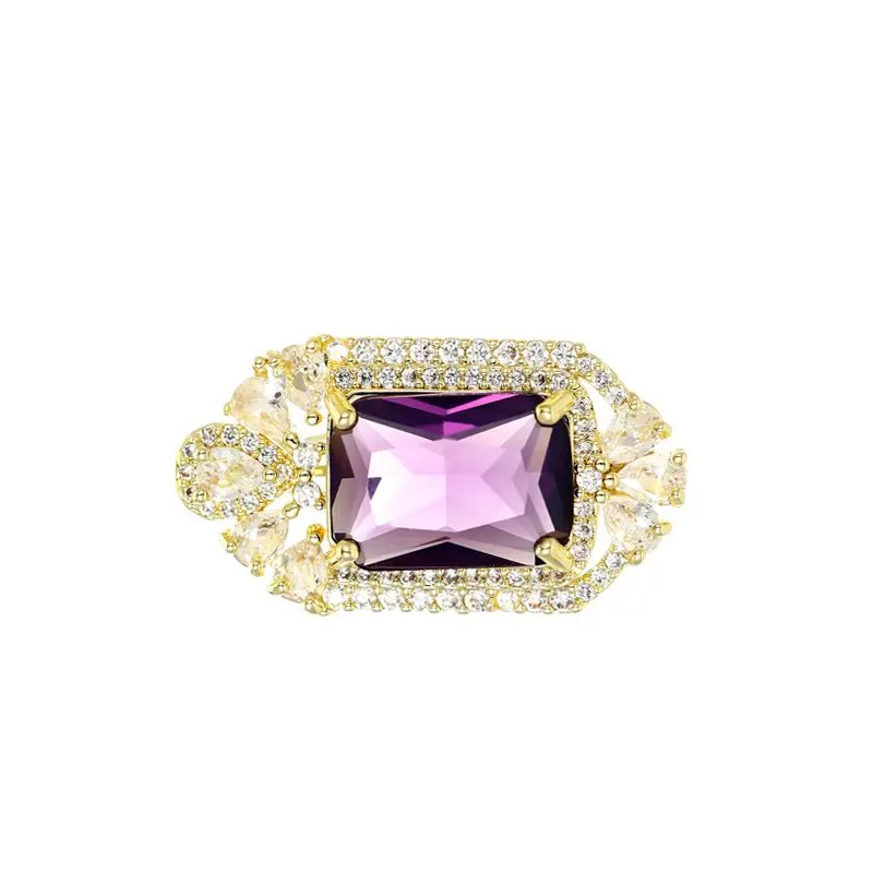 Pink Crystal Ice Flake Snowflake Zircon Brooch for Women - Image 13