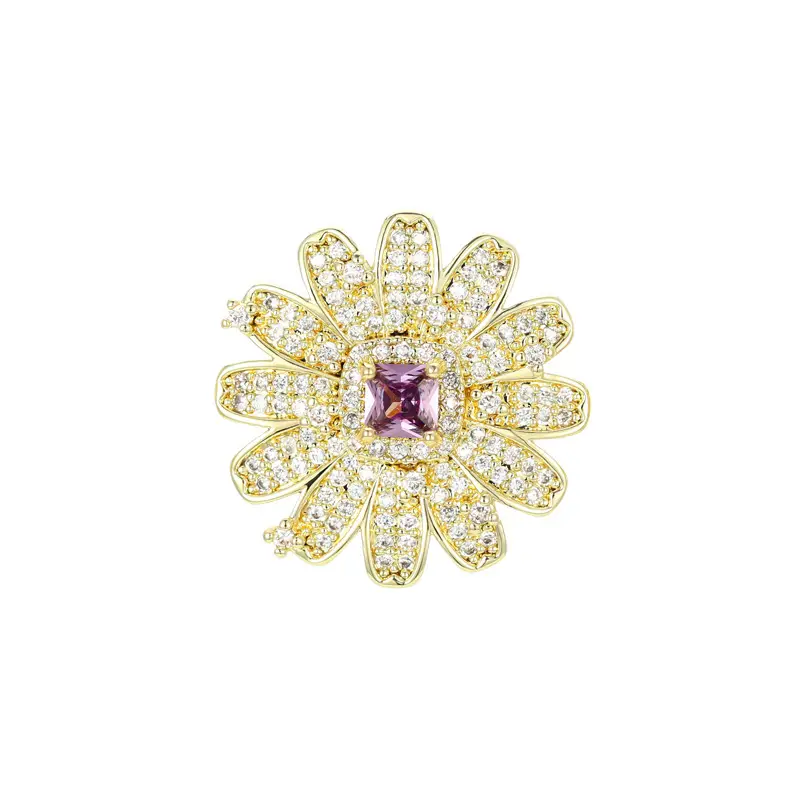 Pink Crystal Ice Flake Snowflake Zircon Brooch for Women - Image 15