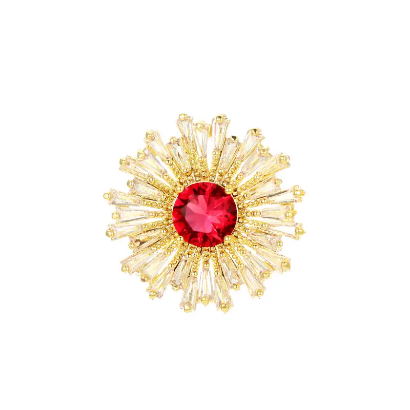 Pink Crystal Ice Flake Snowflake Zircon Brooch for Women - Image 27